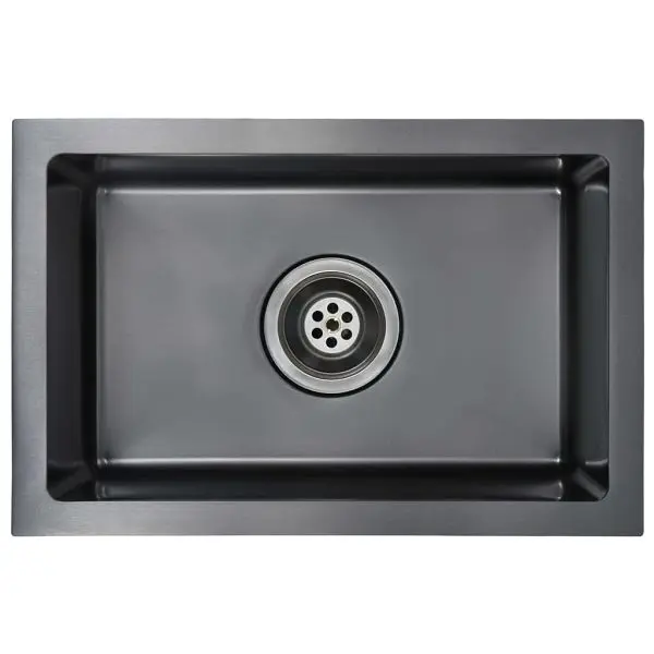 vidaXL Handmade Kitchen Sink Midnight Black Stainless Metal Steel, 145082