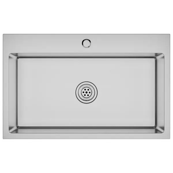vidaXL Handmade Kitchen Sink Stainless High-Carbon Steel, Brushed Silver colored, 27.6" x 17.3" x 7.9" Fauc...