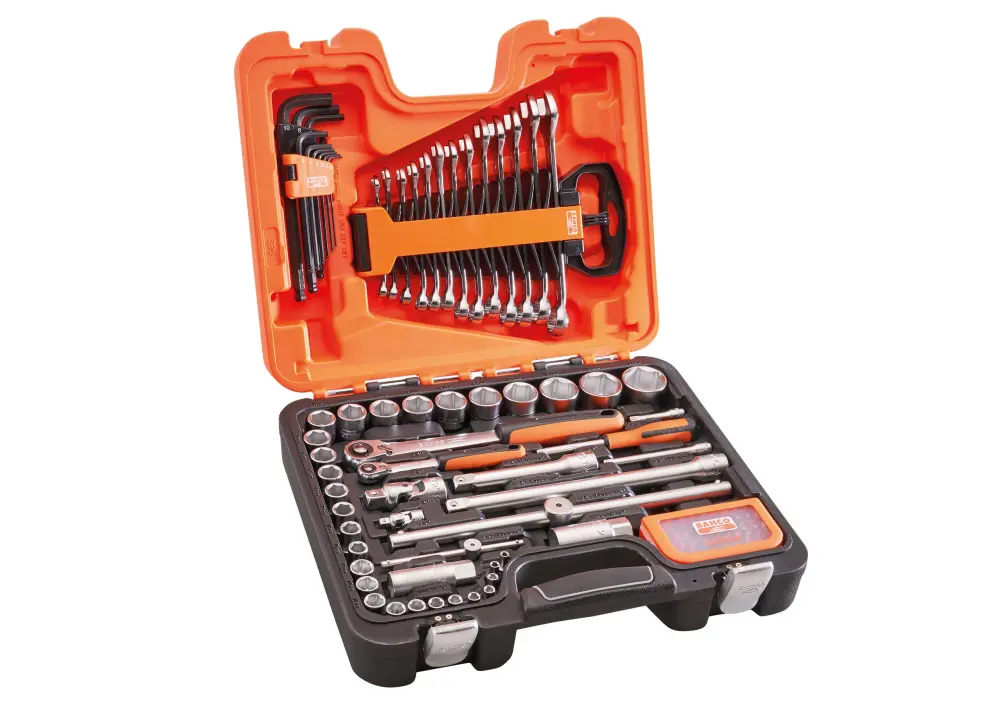 Bahco 95 Piece 1/4in and 1/2in Square Drive Socket and Mechanics Place