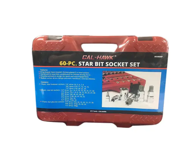 Cal-Hawk 60pc Star Bit Socket Adjust