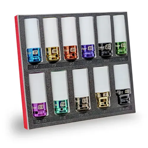 Forged Steel 11pc Metric Non-Marring Lug Nut Socket Place