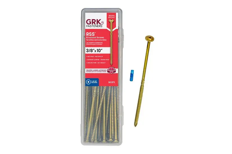 GRK Fasteners RSS 12293 Structural Screw, 3/8 Thread, 10 L, Washer Head, Star Drive, Metal, 50 PK