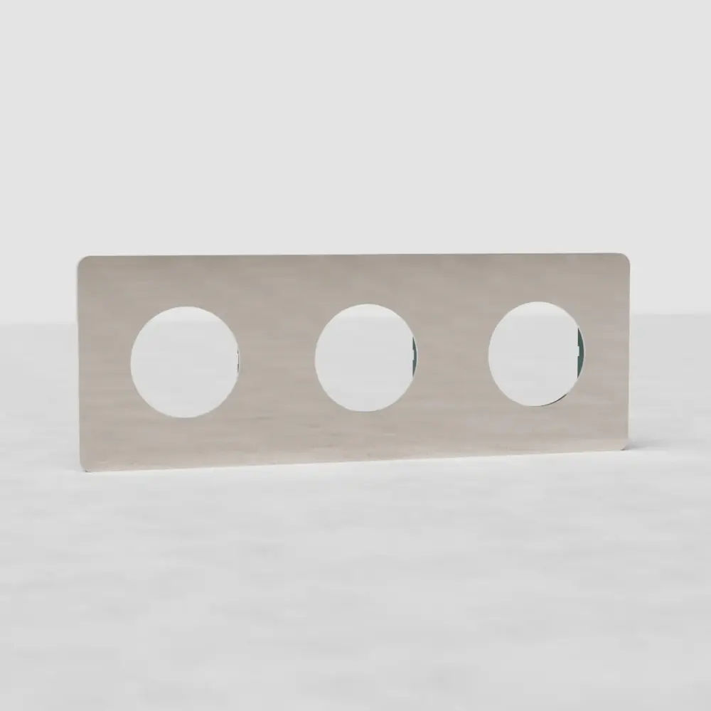 Grove Tripartite 3x Socket Plate - Polished Nickel