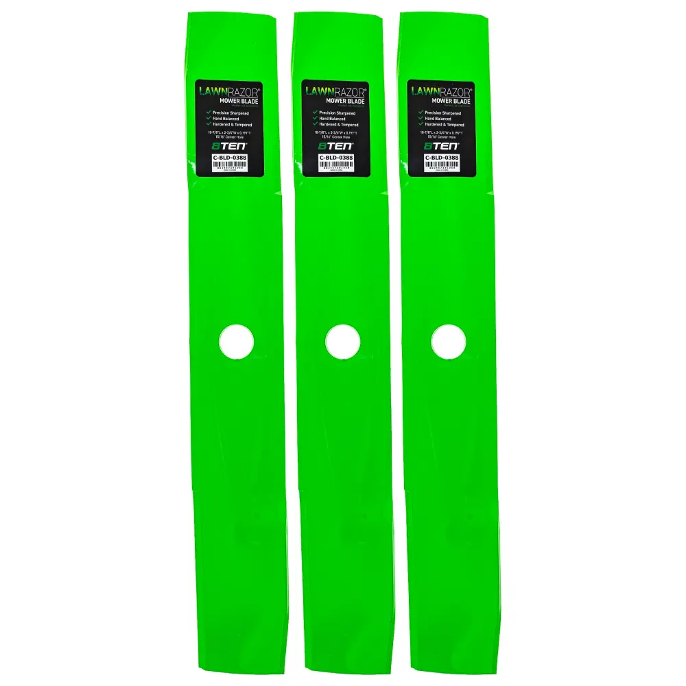 LawnRAZOR High Lift Blade John Deere M164016 | SET THREE