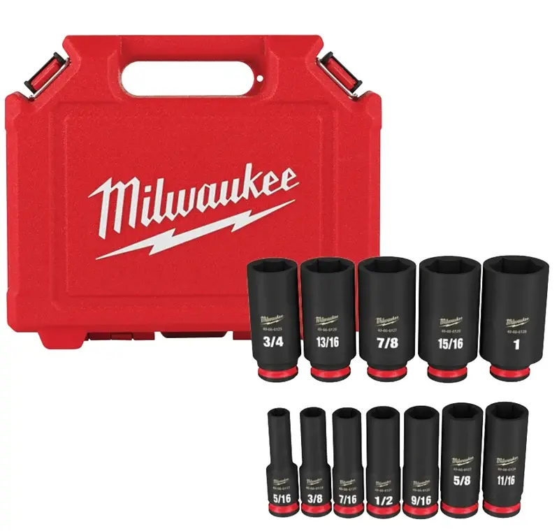 Milwaukee 49-66-7006 SHOCKWAVE Impact Duty Series Deep Socket Set, Ebony, Includes: (1) Storage Case