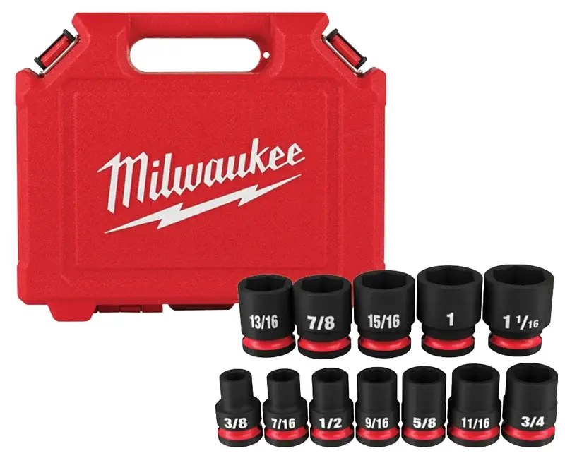 Milwaukee 49-66-7010 SHOCKWAVE Impact Duty Series Standard Socket Adjust, Steel, Includes: (1) Storage Case