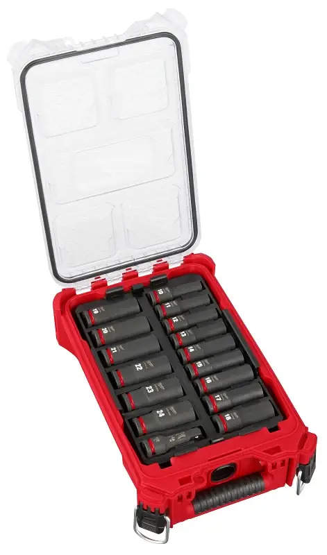 Milwaukee SHOCKWAVE Impact Duty Series 49-66-6803 Socket Set, Chromium Molybdenum Steel, 16-Pieces