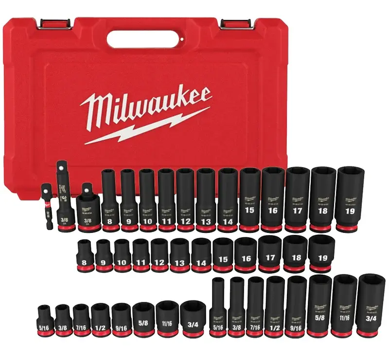 Milwaukee SHOCKWAVE Impact Duty Series 49-66-7009 Socket Set, Features: (1) Universal Joint and Storage Case