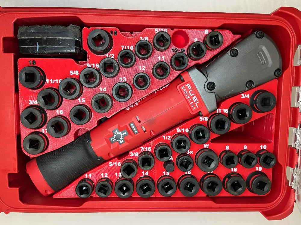 Packout Insert 3/8" FUEL Right Angle Impact Wrench and Impact Socket Adjust (RAWSH-O)
