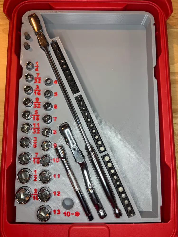 Packout Insert Gear Wrench 55-Piece 1/4" Drive Socket Place (GW55)