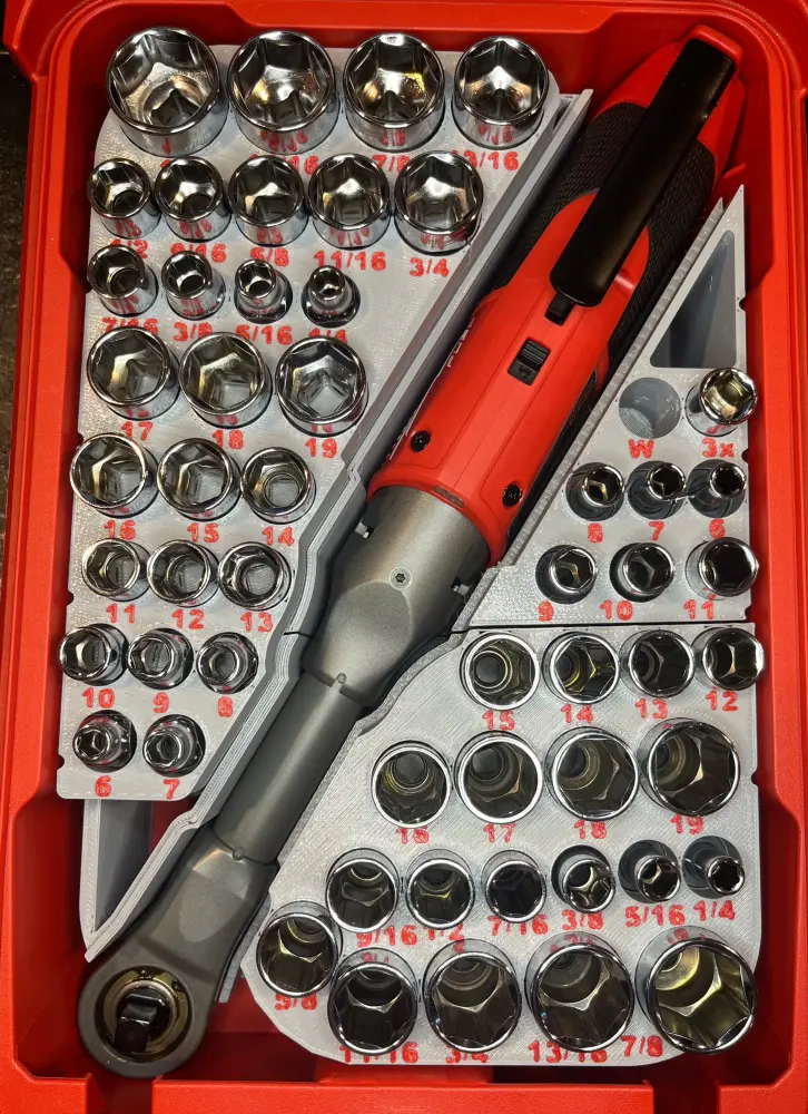 Packout Insert M12 Lengthened Reach 3/8" Ratchet and 56-Piece Socket Set (MERSH)