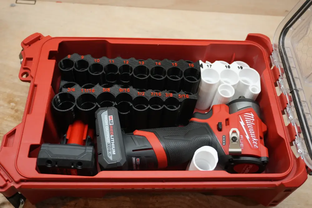 Packout Insert Upgrade Kit M12 Sub-Compact 3/8" Impact Wrench + 43-piece Impact Socket Place (SWASH sub HS)