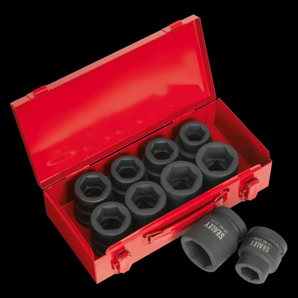 Sealey AK688 Impact Socket Place 10pc 1"Sq Drive Metric/Imperial