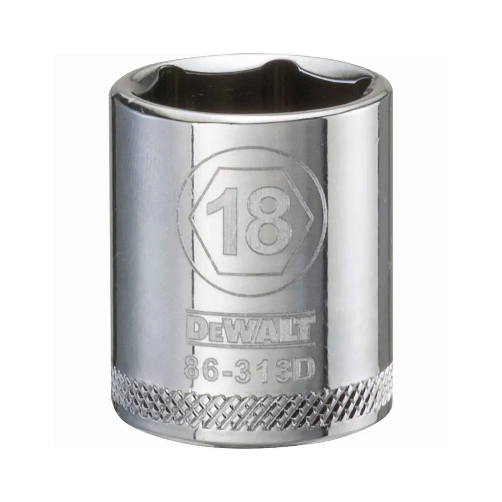 3/8" Square Drive Mini Standard Socket 6 Points, 18 mm