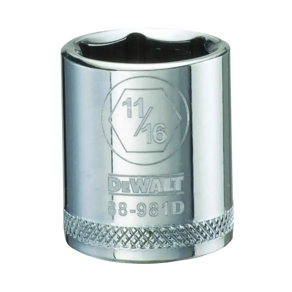 3/8" Square Drive Short Default Socket 6 Points, 11/16"