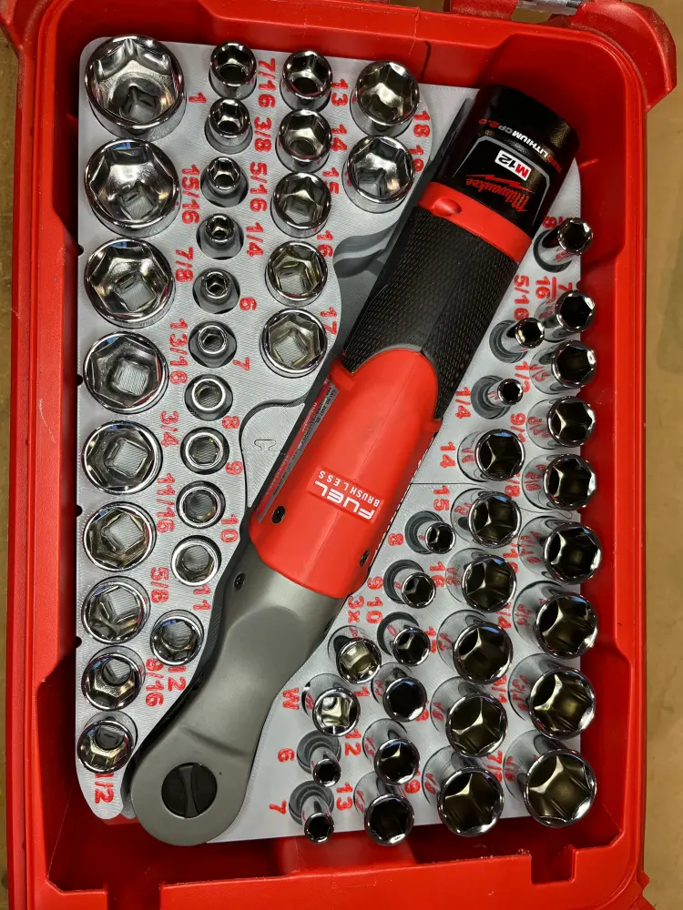 Tempered Blade Packout Insert 3/8" Ratchet and Socket Adjust (RASH-O)