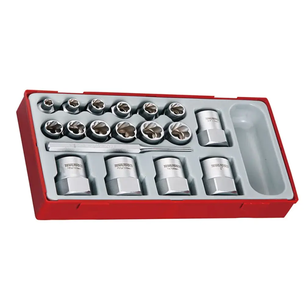 Teng Tools 18 PIECE 3/8"-1/2" Drive Stud Extractor Place