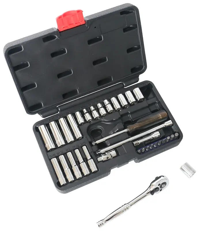 Vulcan TS1035 Socket Set, Chrome Vanadium Reinforced, Chrome