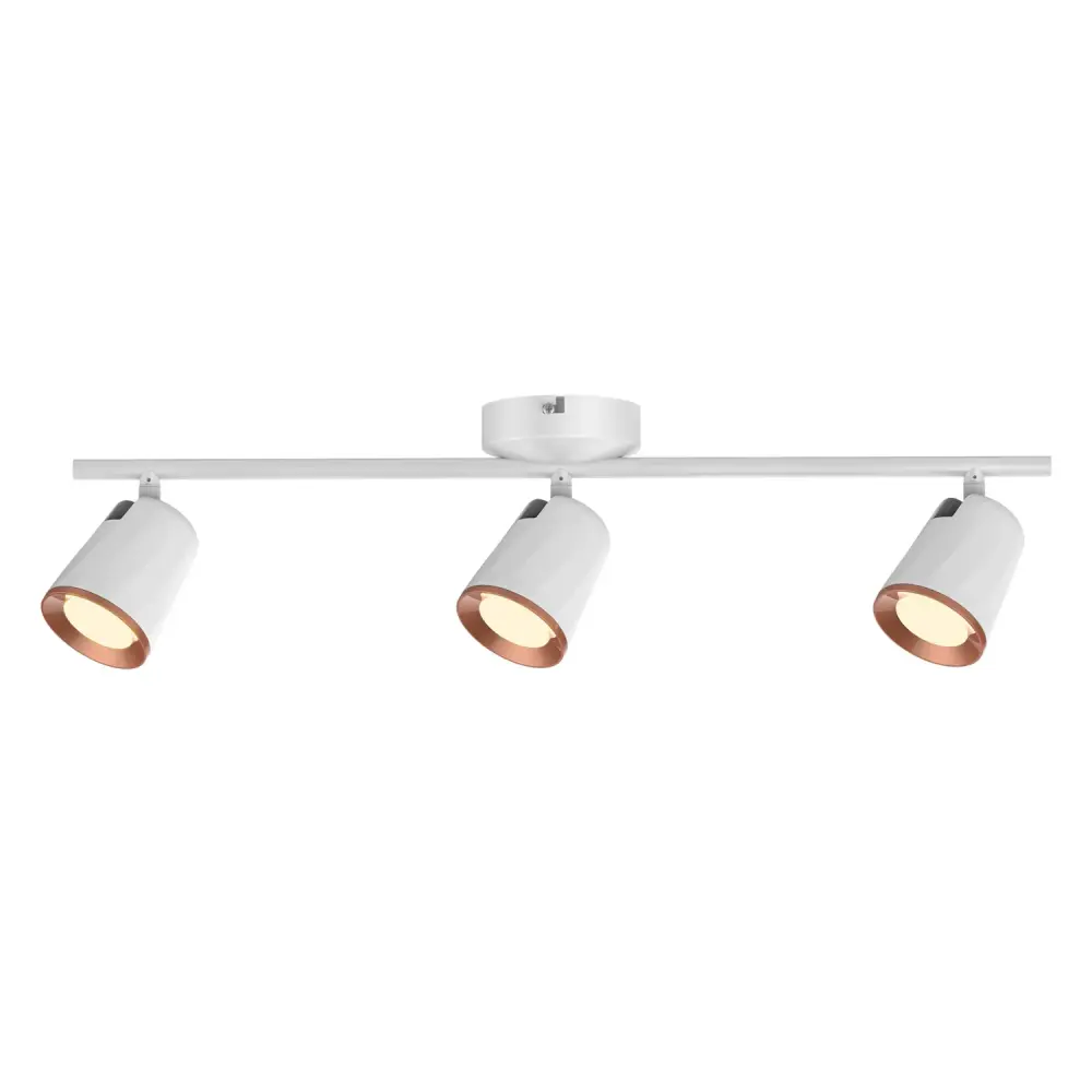 Modern Linear Rabalux Solange Ceiling Spotlight 18W 3 Lights White & Rose Aurum Elegant Adjustable