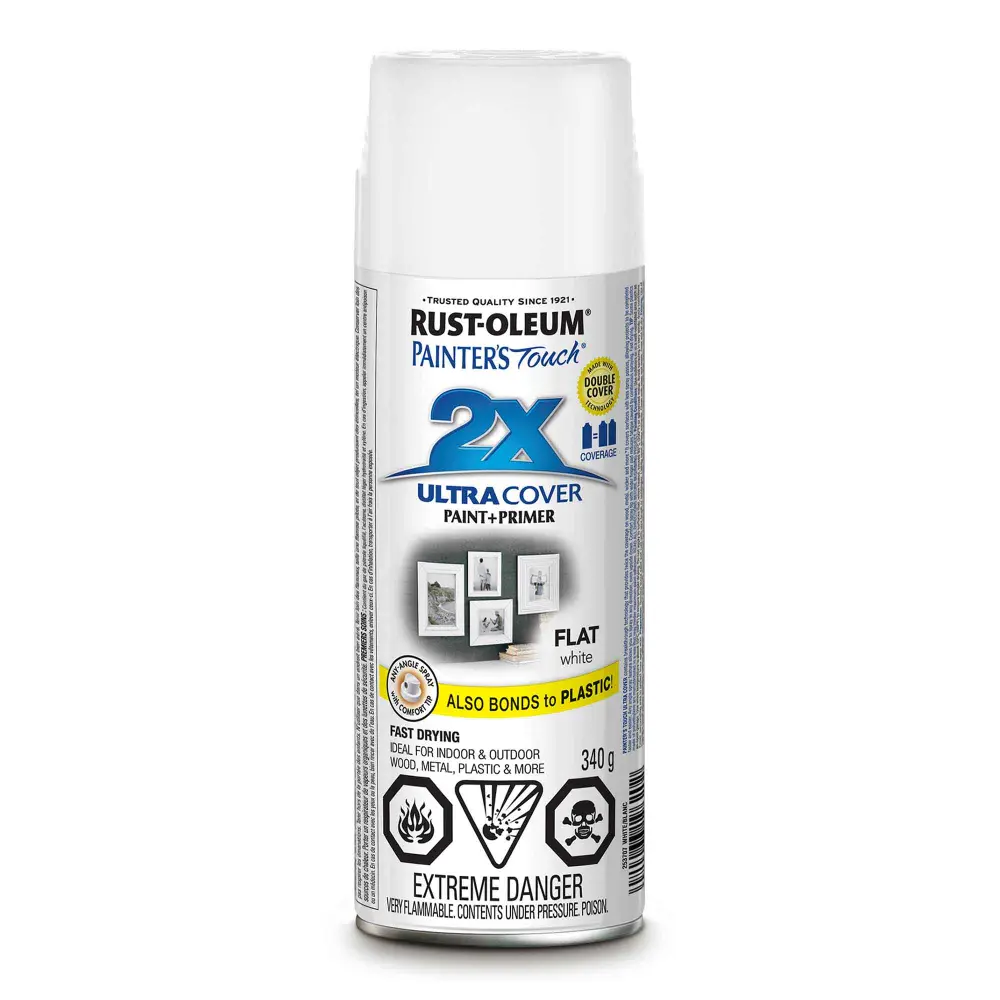 Painter's Touch High Spray Paint Flat Snow, 340 g 1 Gallon