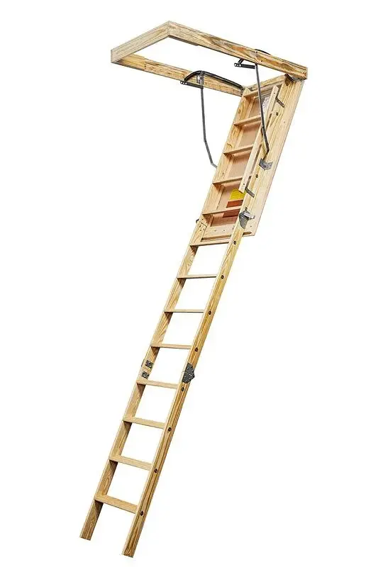 American Stairways Husky 655 Series 6225410 Disappearing Stairway, 10 ft H Ceiling, 54 H x 22 W Ceiling Opening