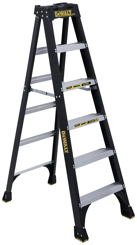 DeWALT Louisville DXL3010-06 Step Ladder, 124 Max Reach H, 5-Step, 300 lb, Type IA Duty Rating, 3 D Step