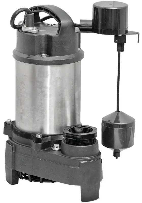 Superior Pump 92571 Sump Pump, 7.5 , 120 V, 0.5 hp, 2 Outlet, 75 gpm, Iron/Stainless Steel