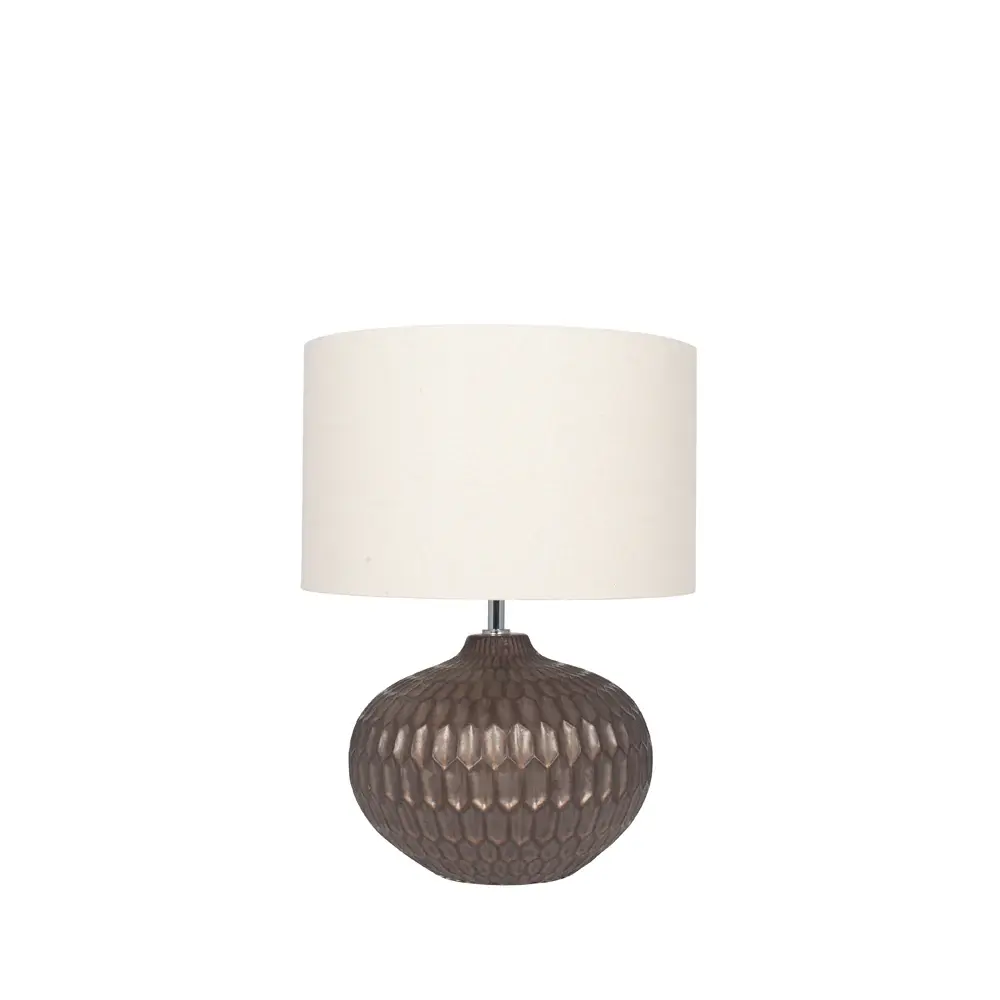 Casey Textured Glazed Earthenware Table Lamp - Bronze Brushed Nickel