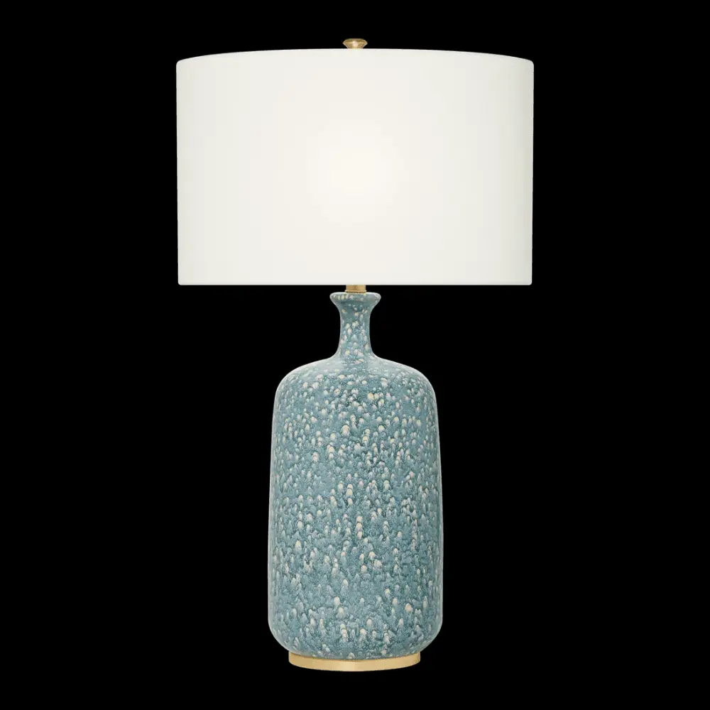 Culloden Table Lamp - Blue Lagoon Flax Shade