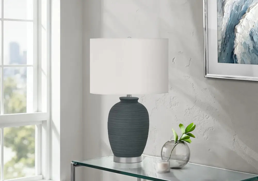 Lighting, Table Lamp, Porcelain, Contemporary - Blue