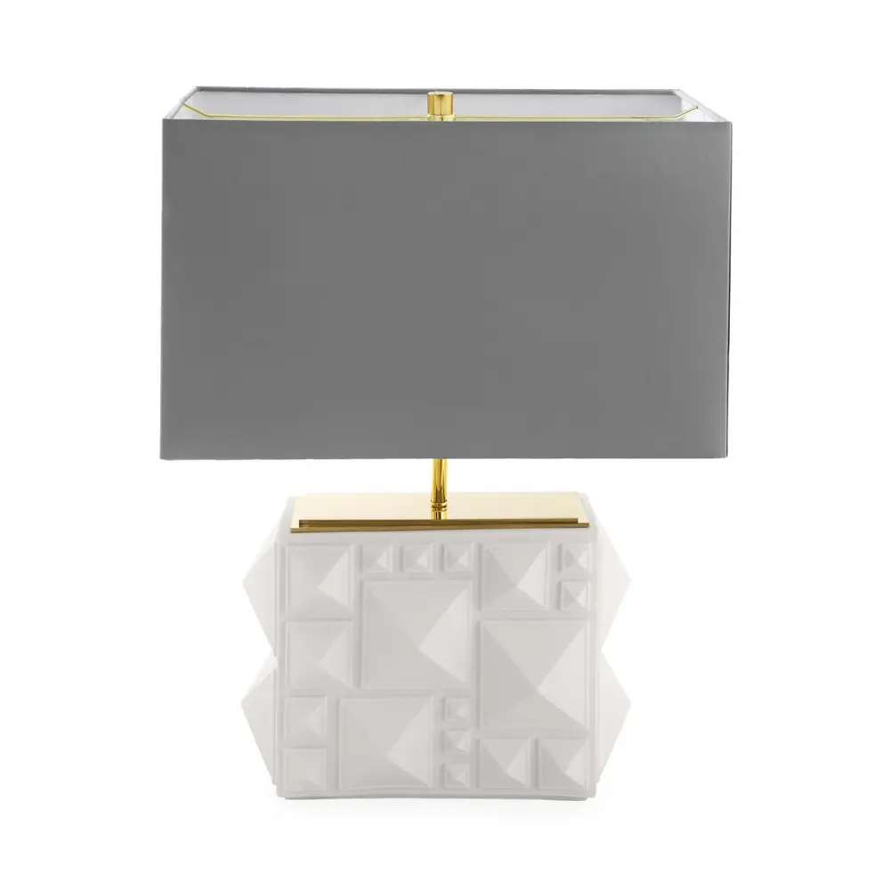 Modern Tripod Charade Studded Table Lamp - Chalk & Grey