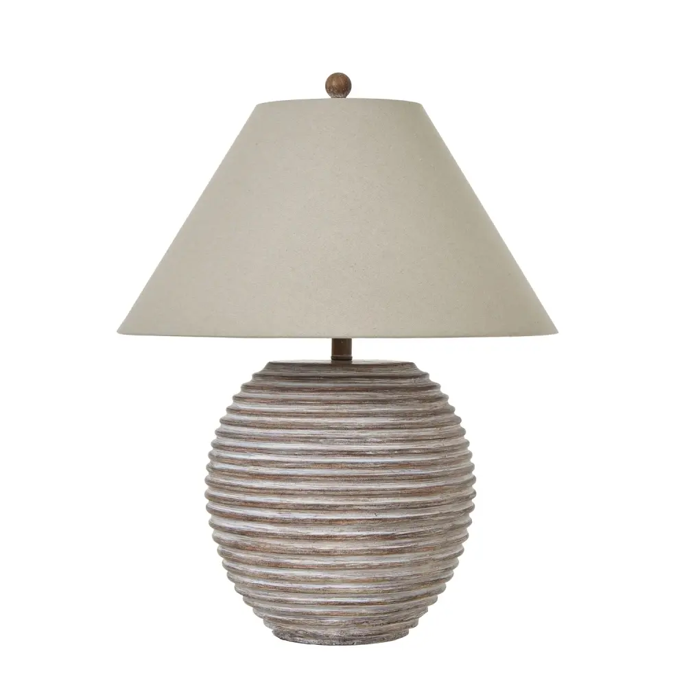 Saturn Table Lamp Linen Shade - Chestnut : Edison Bulb Style