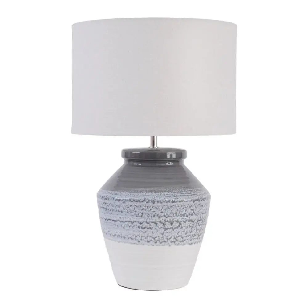 Skyline Ceramic Table Lamp - Grey & Azure