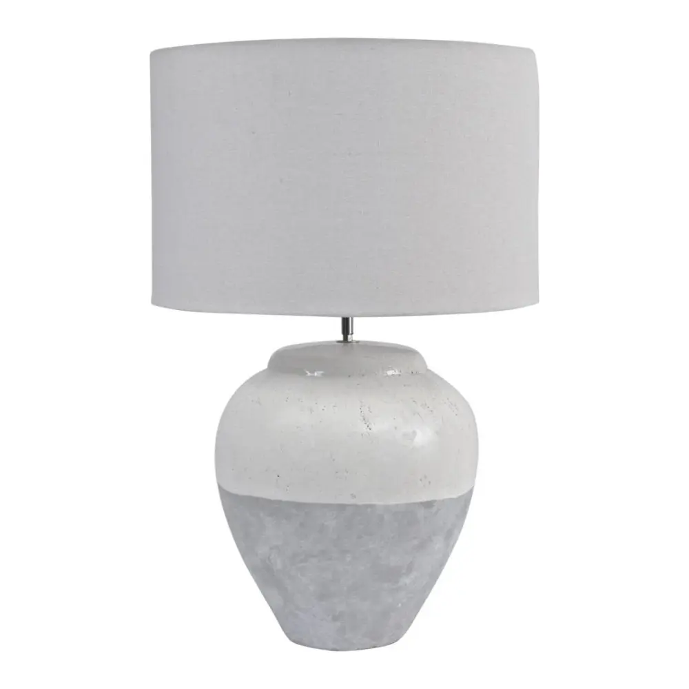 Skyline Porcelain Roomy Table Lamp - Grey