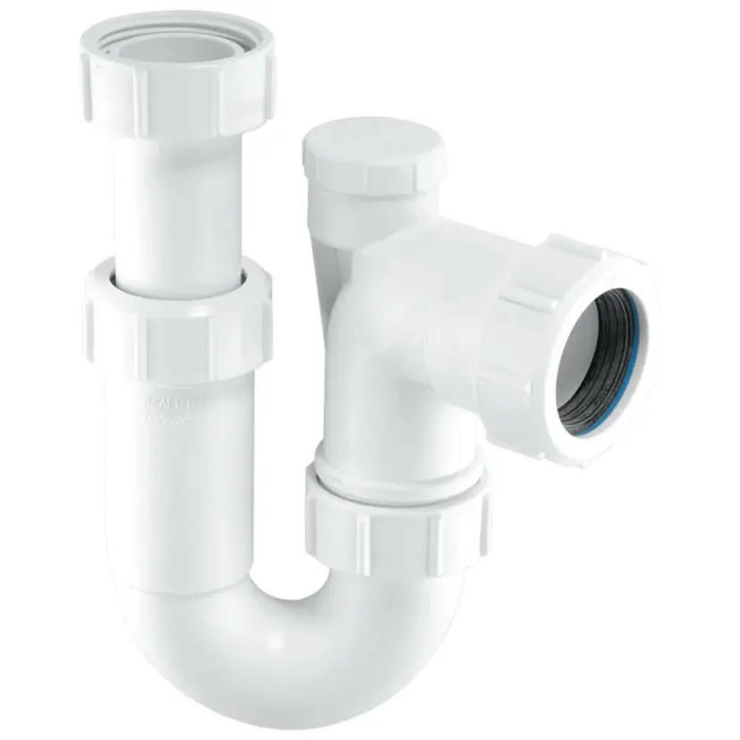 McAlpine TR10V 75mm Water Seal Tubular Pivot 'P' Trap Multifit Outlet and Anti-Syphon (Silentrap)