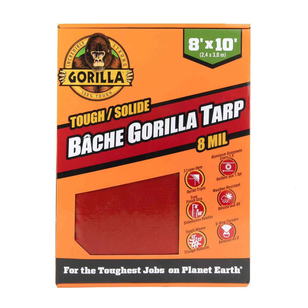 Tough Red Poly Tarp, 8' x 10'