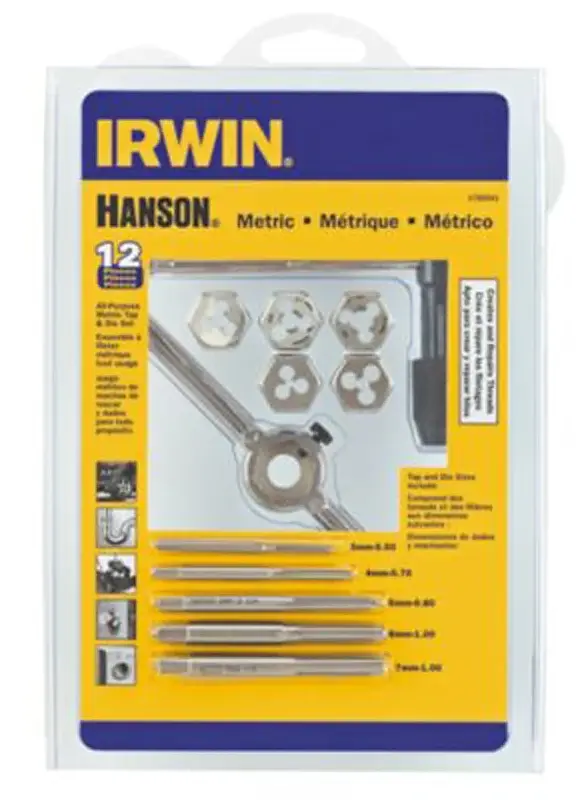 Irwin HANSON 1765541 Tap and Hex Die Adjust, 12-Piece, Carbon Steel
