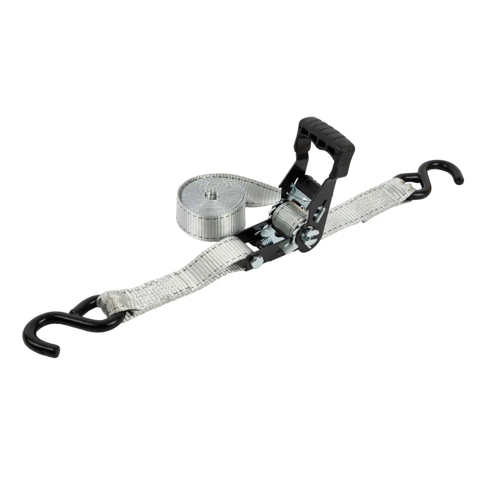 Heavy-Duty Ratchet Tie Down Breaking Strength 2,500 lb, 1.25" x 12' (2 Units)