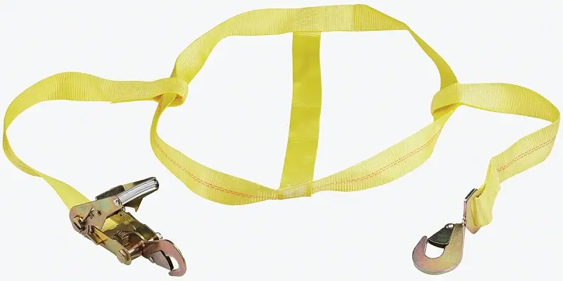 ProSource FH4016 Tie-Down, 2 W, 14-7/8 L, Polyester Webbing, Metallic Ratchet, Yellow, 3333 lb Construction Sites