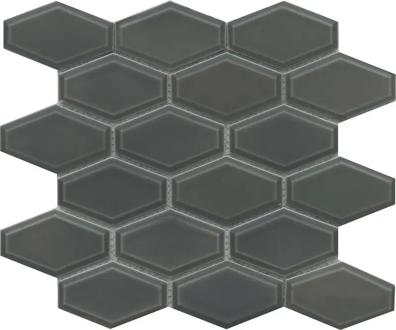 Emser Tile Reward Series F27REWAGR1011MHW Porcelain Mosaic Tile, 11 L Tile, 10 W Tile, Pressed Edge, Pewter