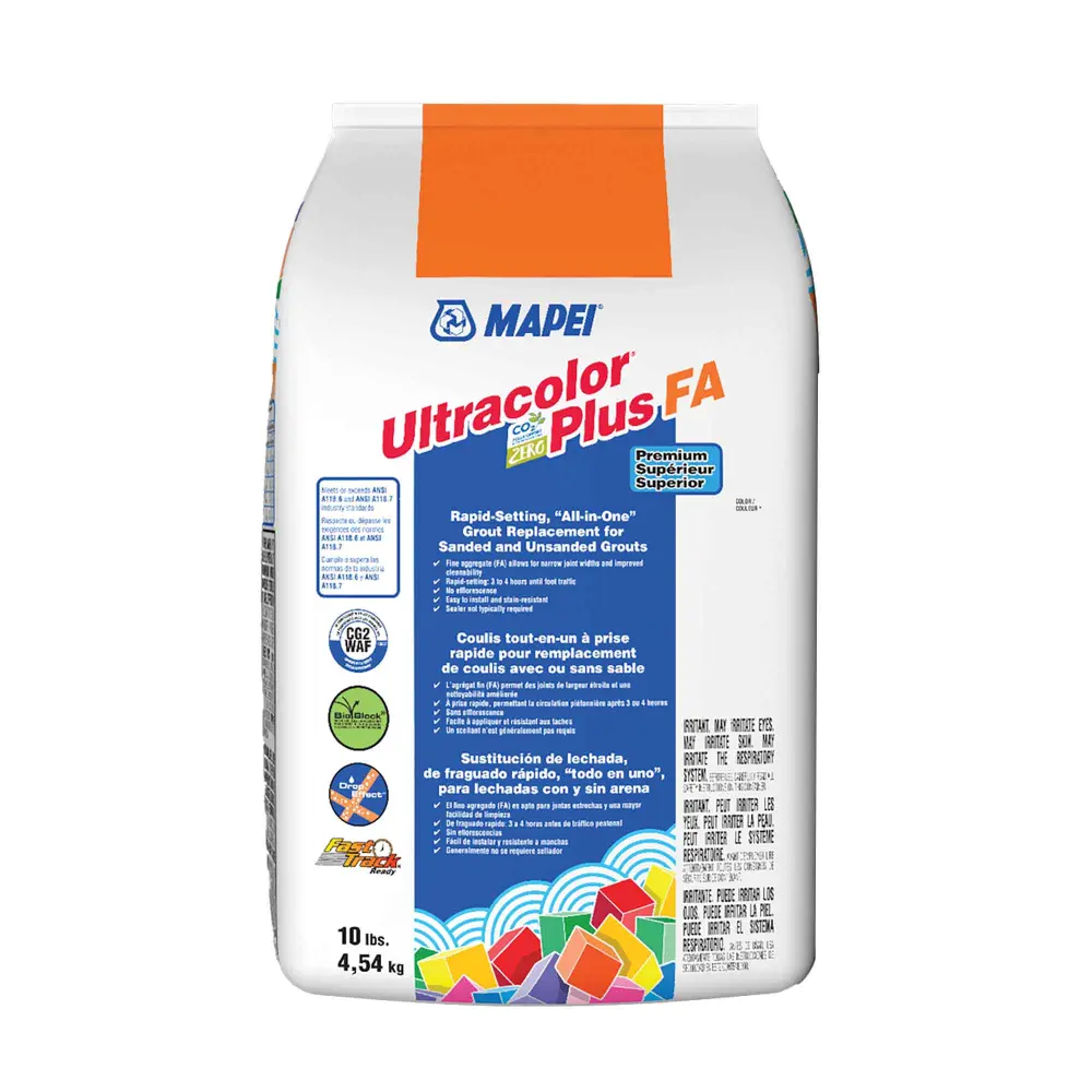Ultracolor Plus FA Rapid-Setting All--One Grout Replacement Sanded and Unsanded Grouts 10 lbs, Pearl Pewter Industrial Str...