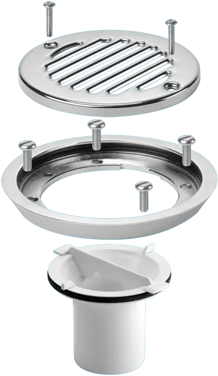 McAlpine FGTR118TOP-50 Conversion Kit to convert any TSG50 or TSG52 Gully to sheet flooring gully CP Brass Clamp Ring, Sta...