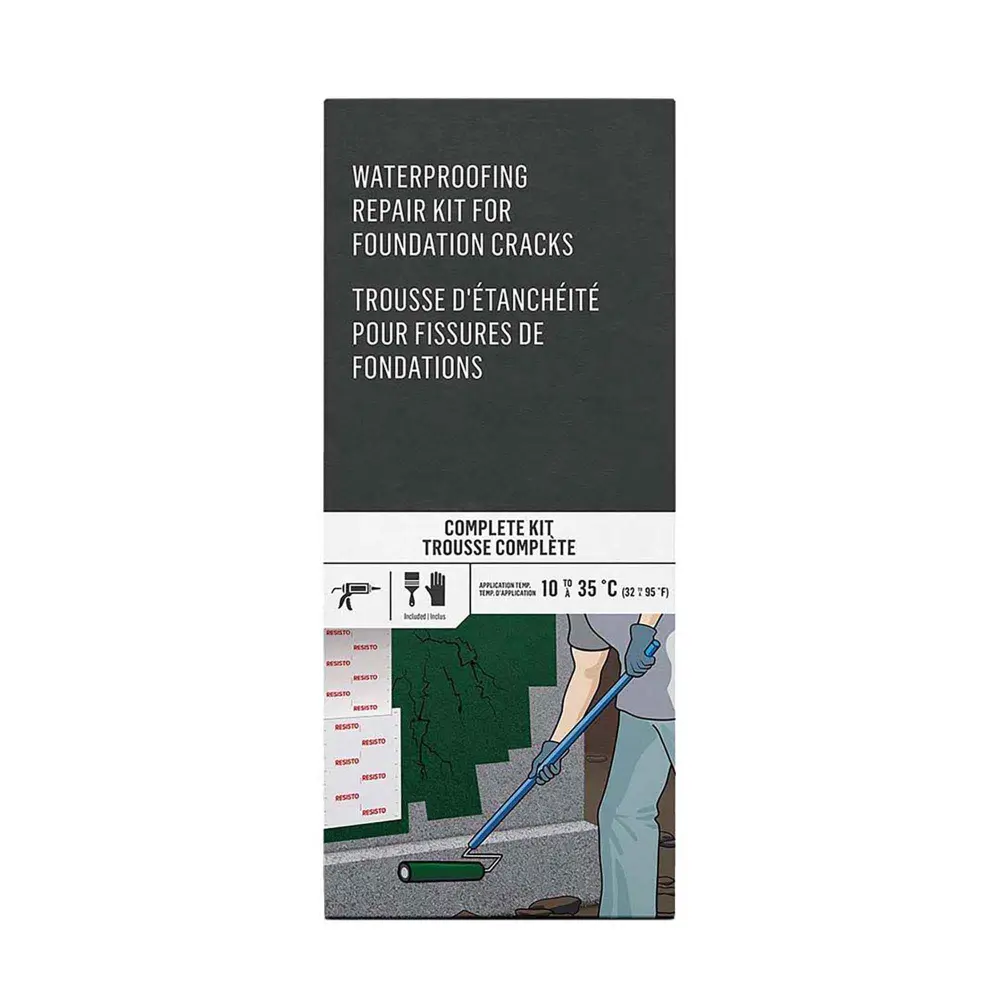 Dual-Flush Waterproofing Repair Kit Foundation Cracks