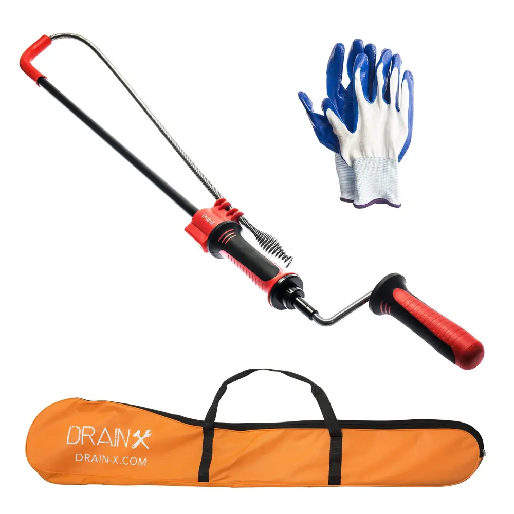 3FT Toilet Auger Heavy Duty Bulbhead | Employ Drill or Manually - 12 Inch Rough-