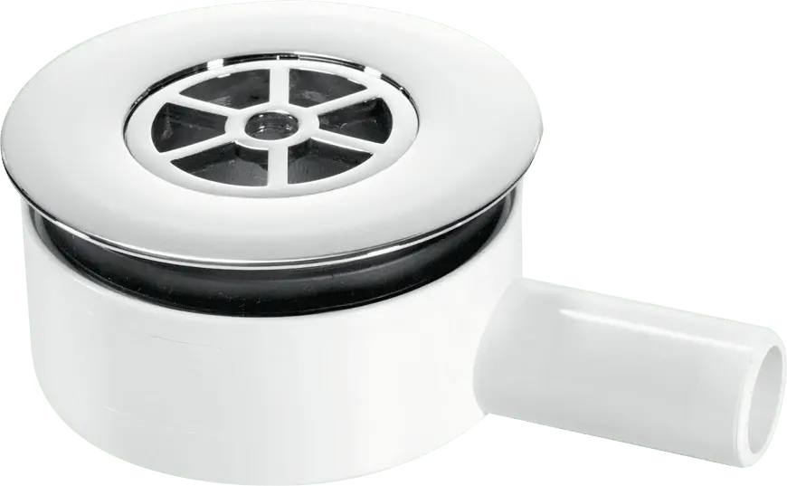 McAlpine UPSW-3-22MM Pumped Shower Waste Outlet: 70mm Chrome Plated Warm alloy Flange Top Access x 22mm Plain Tail Outlet