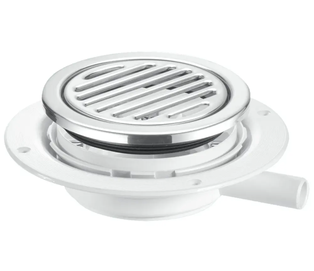 McAlpine USG1-R125SS Untrapped Gully 22mm Horizontal Plain Outlet round tile employ pumped waste.