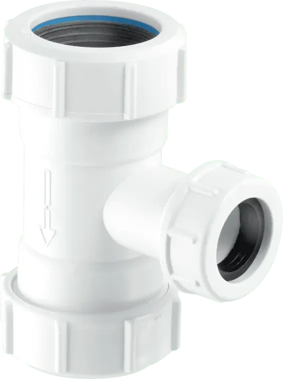 Professional Grade McAlpine V33T-FP Tee Piece Universal Connection to flush pipe at both ends x 19/23mm General-purpose Co...
