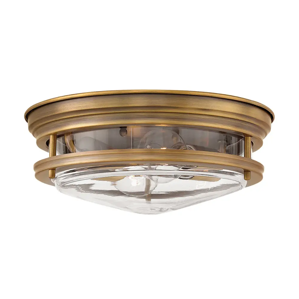 Hadrian 2 Airy Flush - Clear Glass - Brushed Bronze