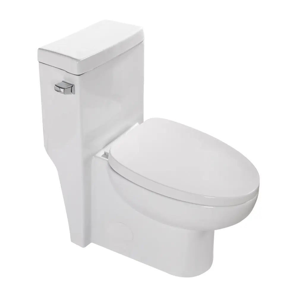 Modern Ceramic 1 Piece Toilet Velvety Closing Seat - White