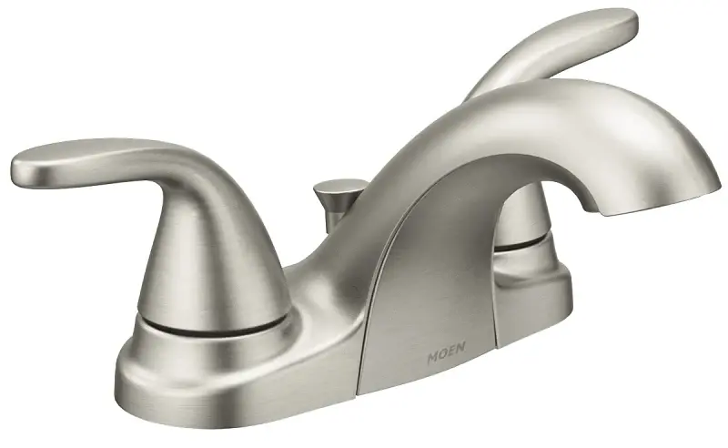 Moen Adler Series 84603SRN Bathroom Faucet, 1.2 gpm, 2-Handle, Metal, Satin-brushed Nickel, Lever Handle